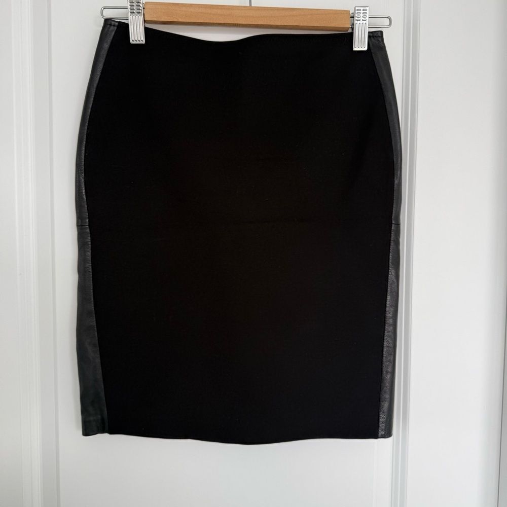 DANIER | Leather accent pencil skirt